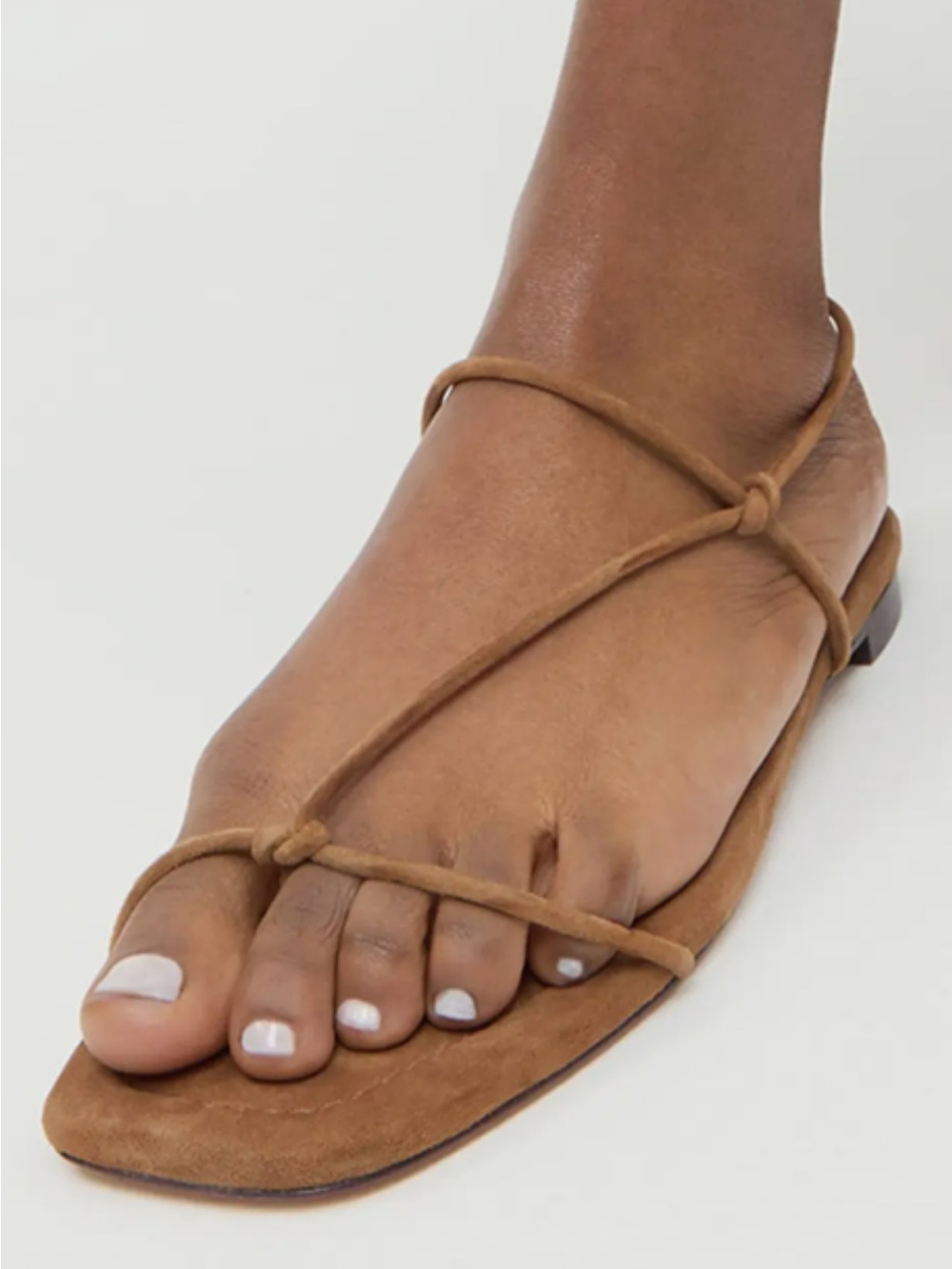 Loeffler Randall Brown Suede Strappy Flat Sandals - Picture 7 of 9